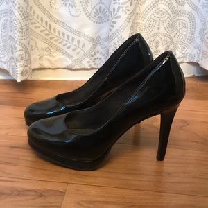 Shiny black heels